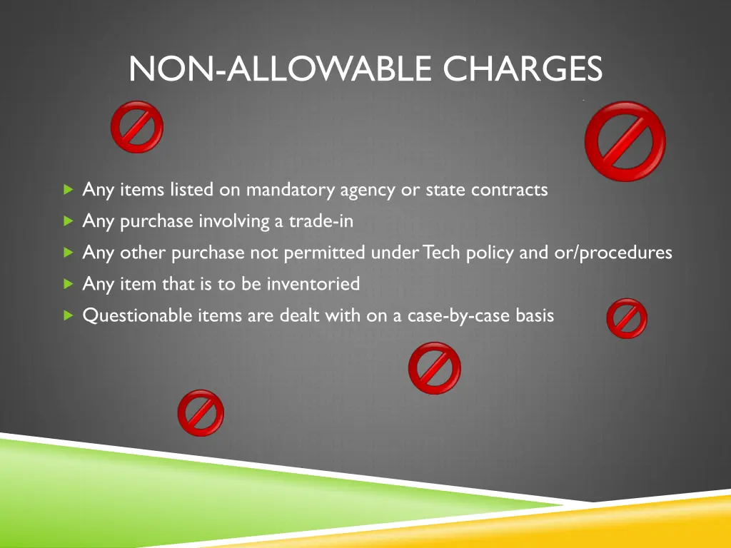 non allowable charges 1