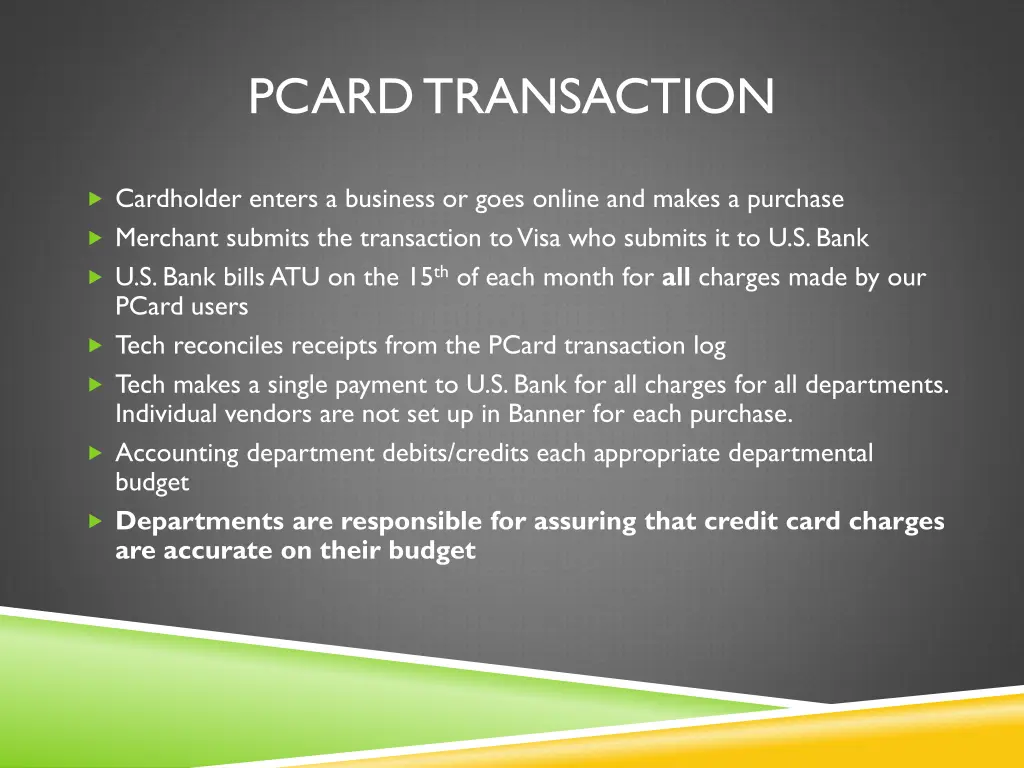 pcard transaction