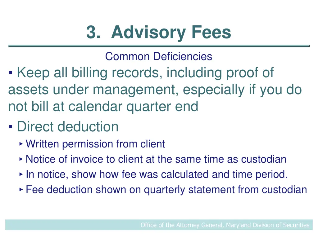 3 advisory fees