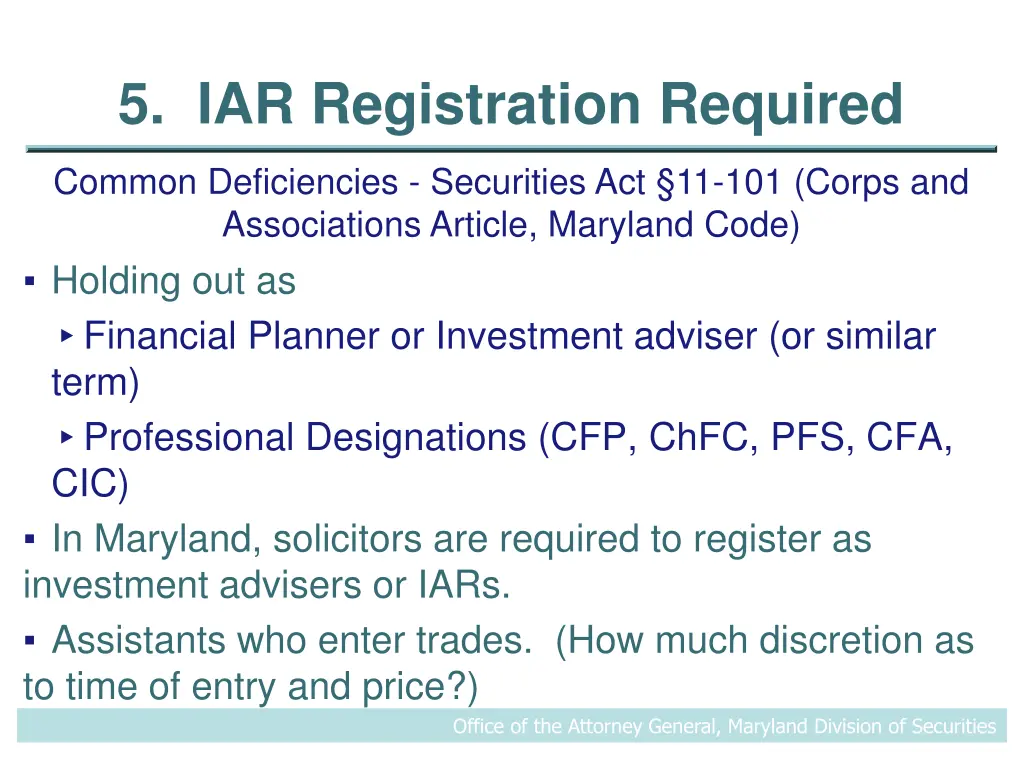 5 iar registration required