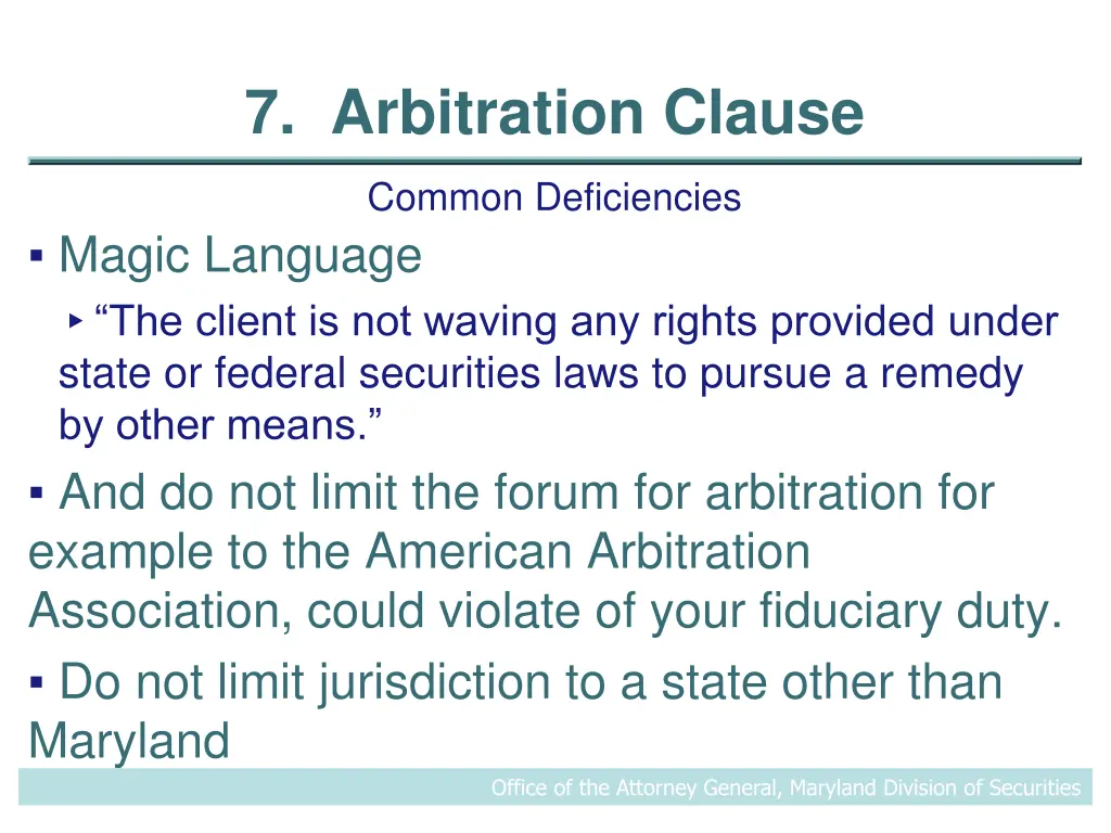 7 arbitration clause