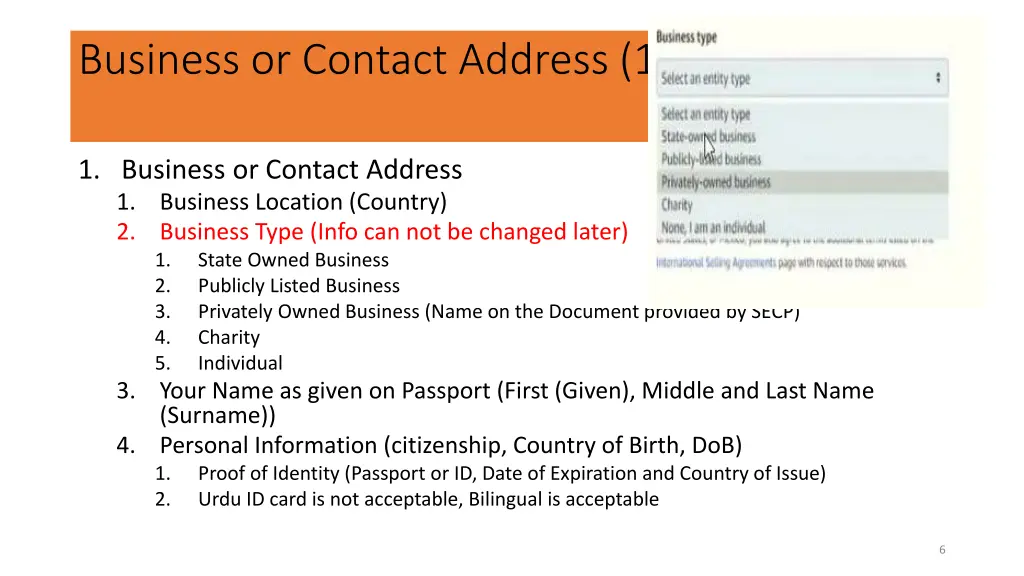 business or contact address 1