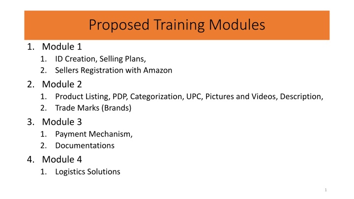 proposed training modules