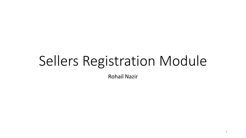 sellers registration module