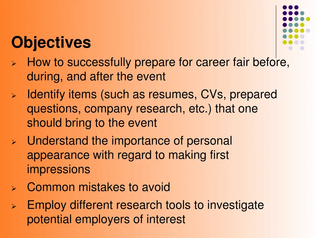 objectives how to successfully prepare for career