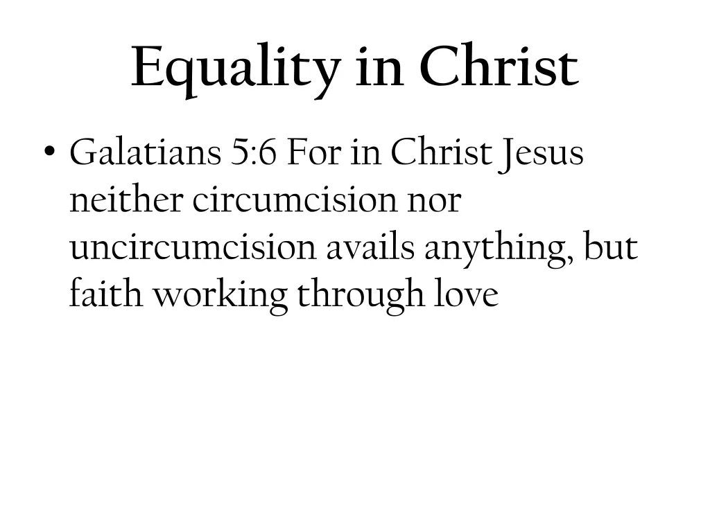 equality in christ 1