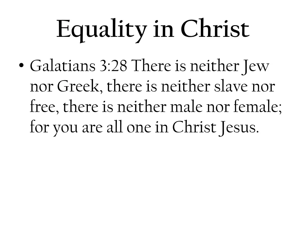 equality in christ