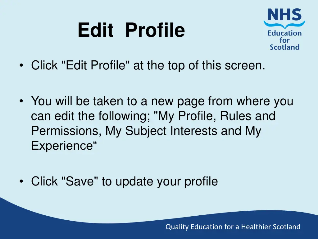 edit profile