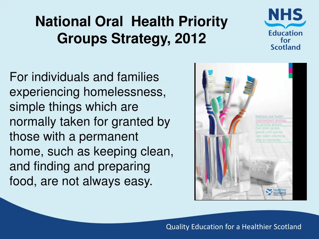 national oral health priority groups strategy 2012