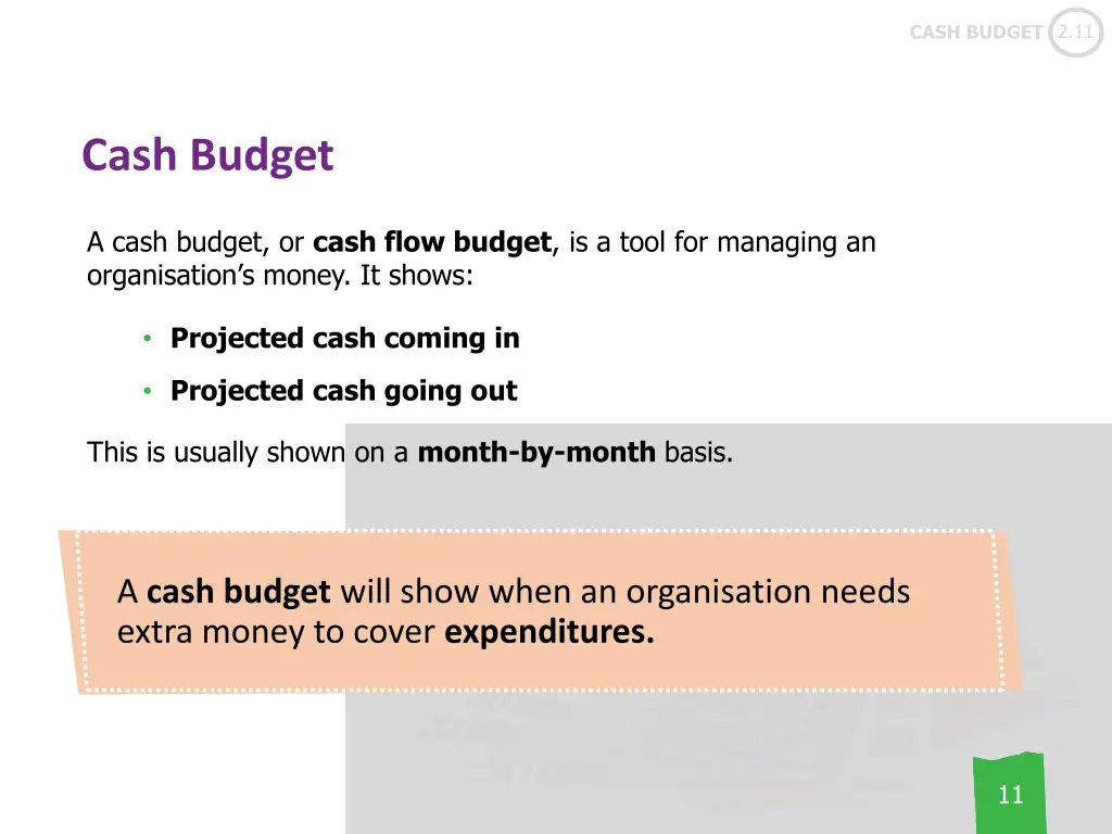 cash budget 2 11 9