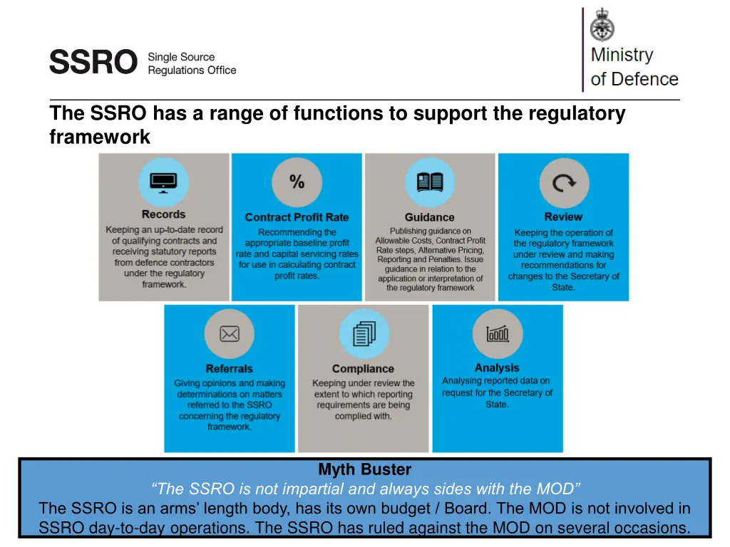 the ssro has a range of functions to support