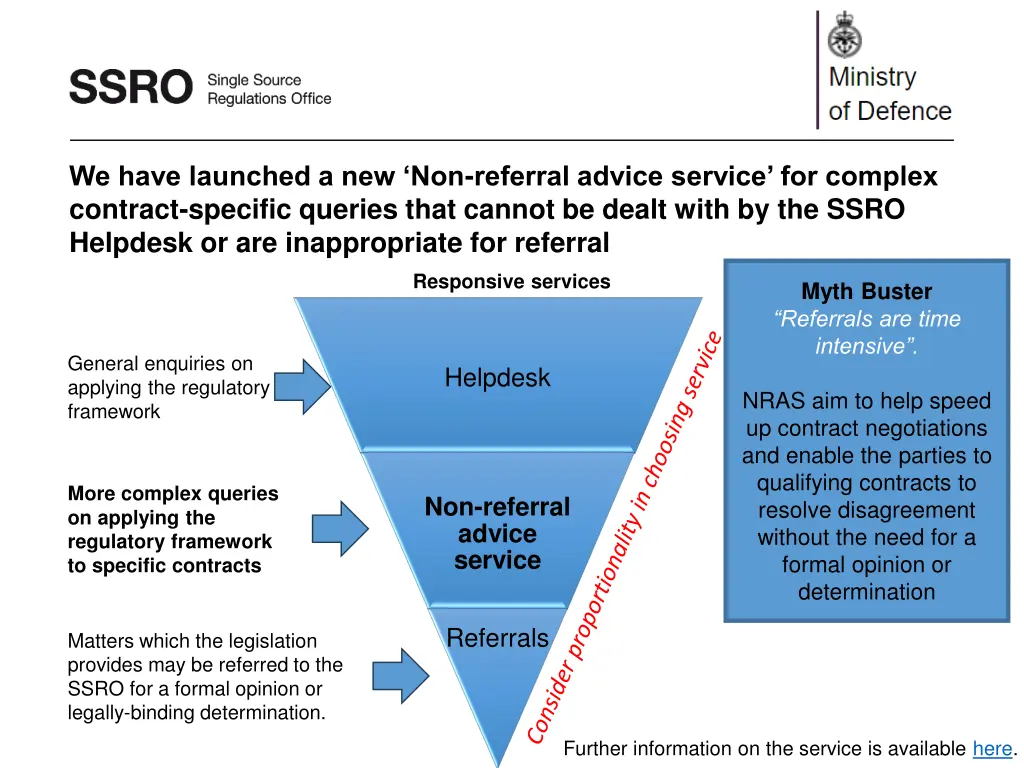 we have launched a new non referral advice