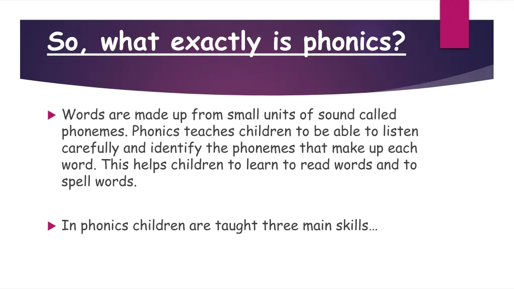 so what exactly is phonics