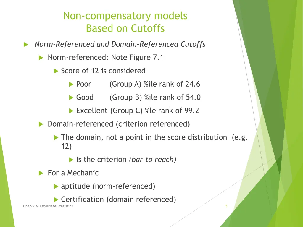 non compensatory models based on cutoffs 1