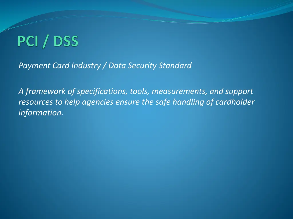 payment card industry data security standard