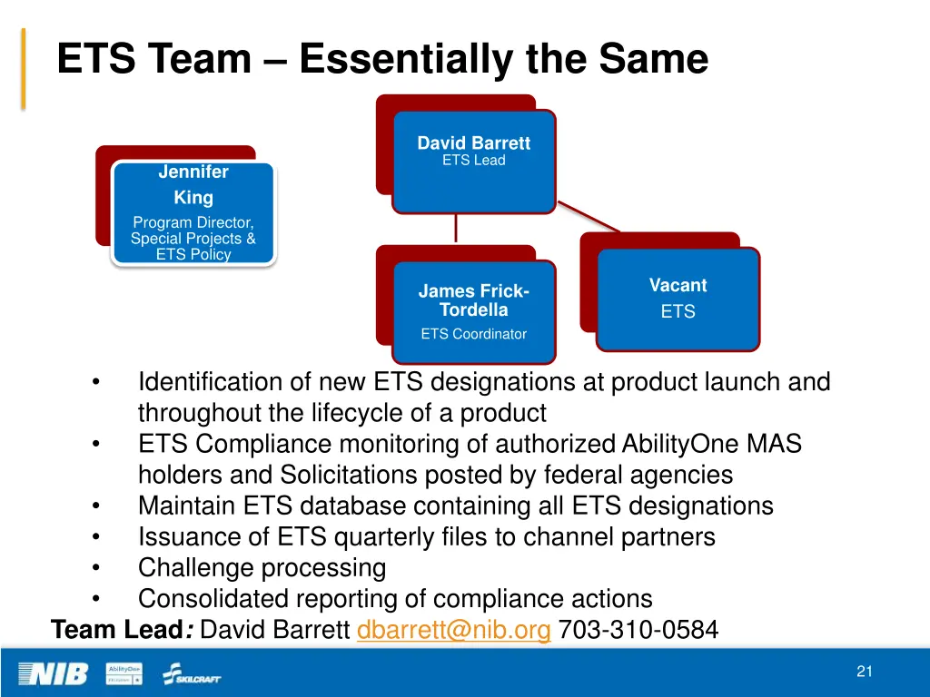 ets team essentially the same