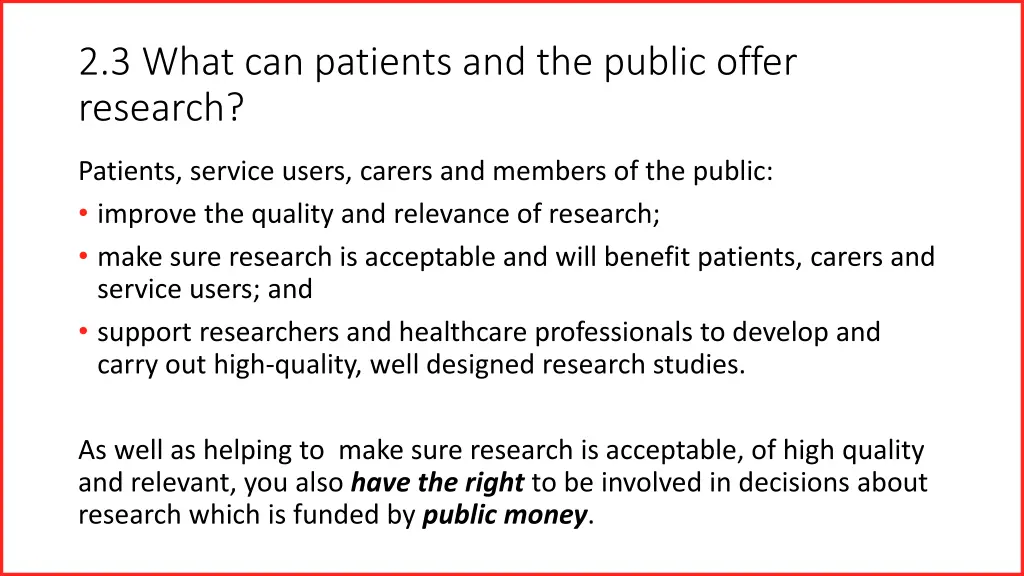 2 3 what can patients and the public offer