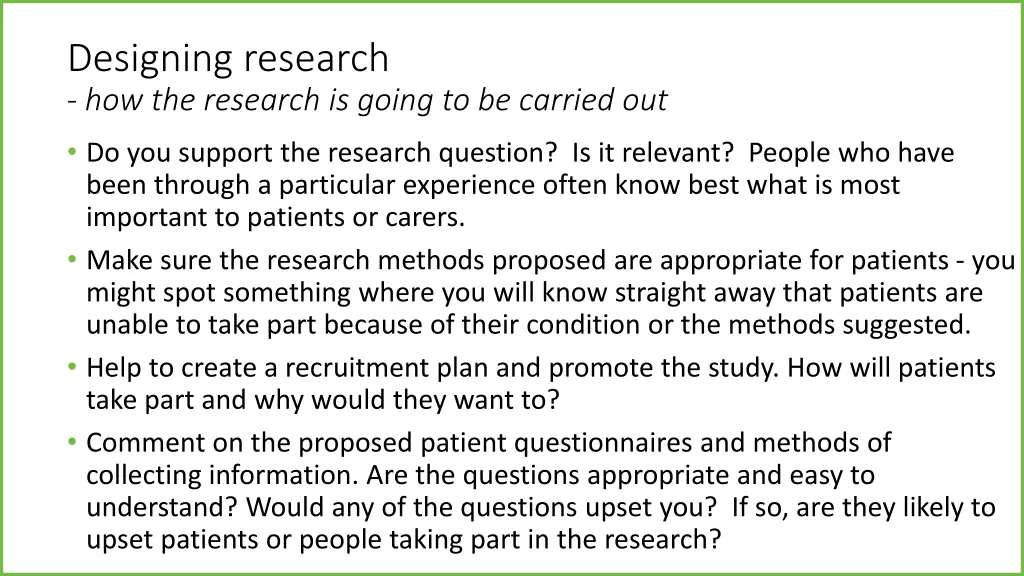 designing research how the research is going