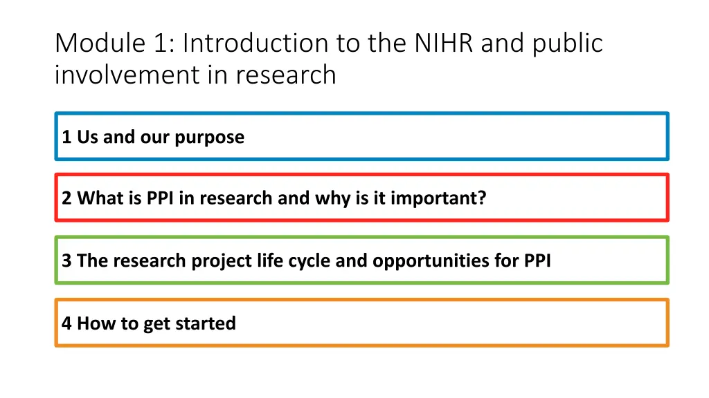 module 1 introduction to the nihr and public