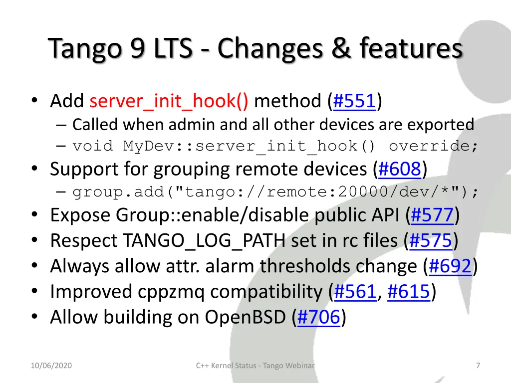 tango 9 lts changes features