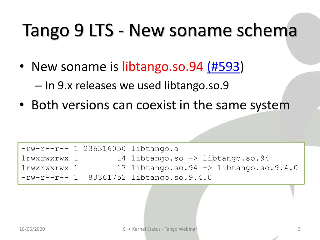 tango 9 lts new soname schema