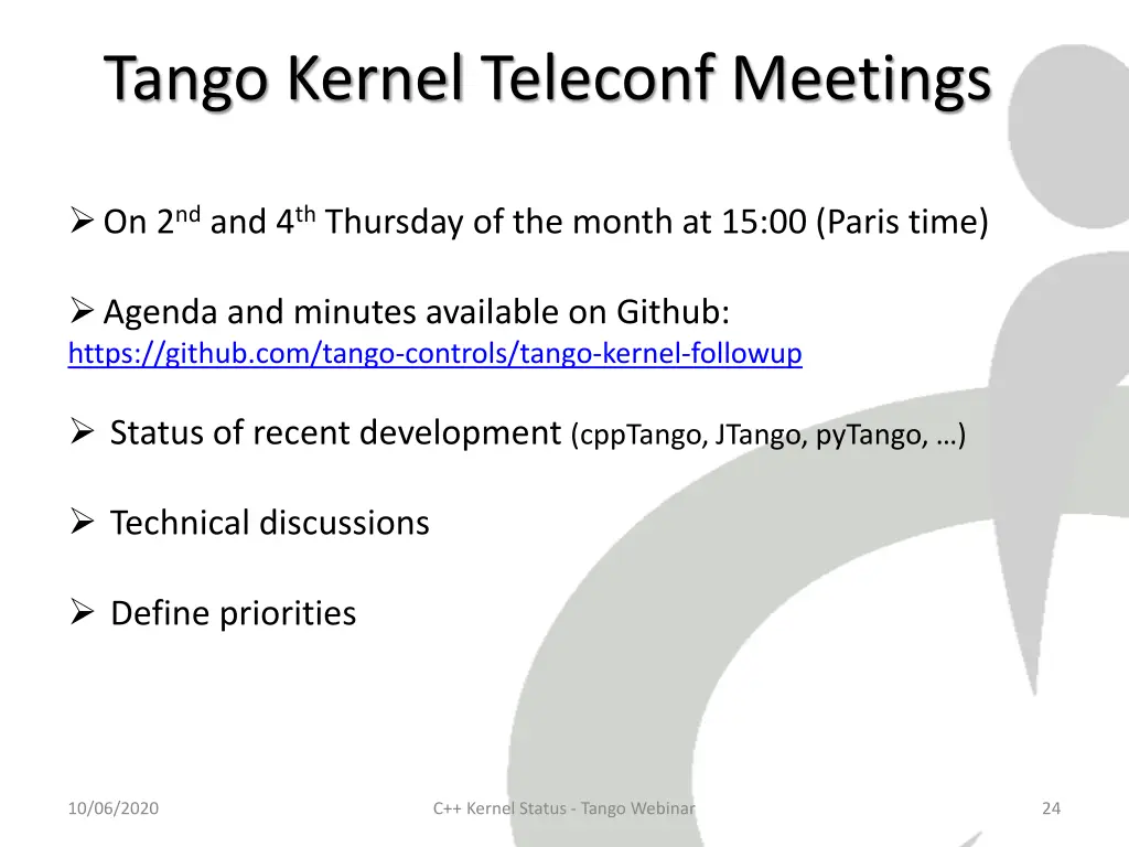 tango kernel teleconf meetings 2