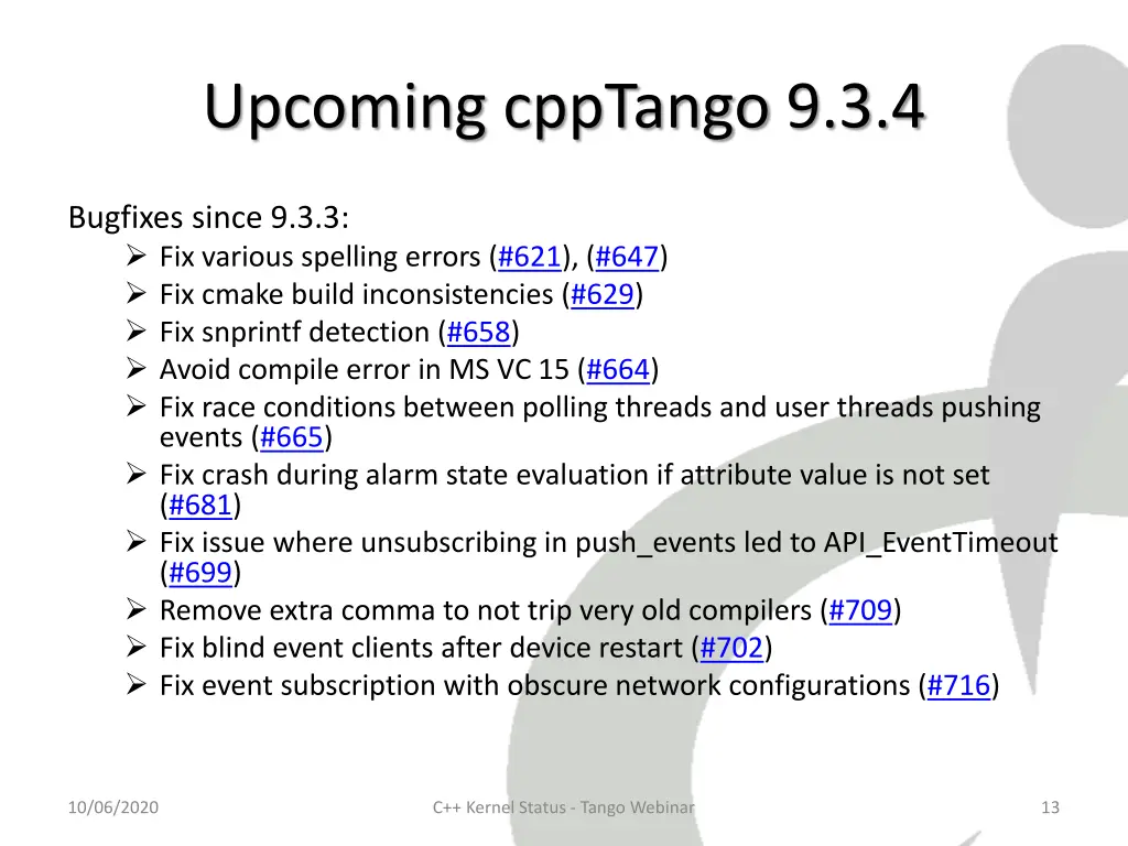 upcoming cpptango 9 3 4