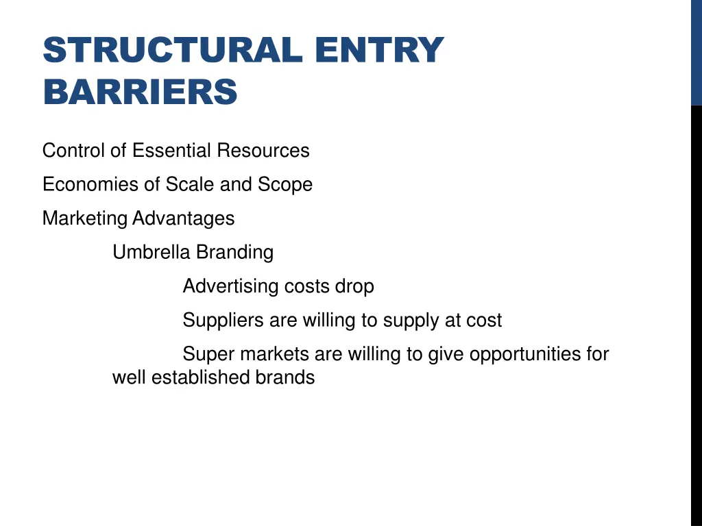 structural entry barriers