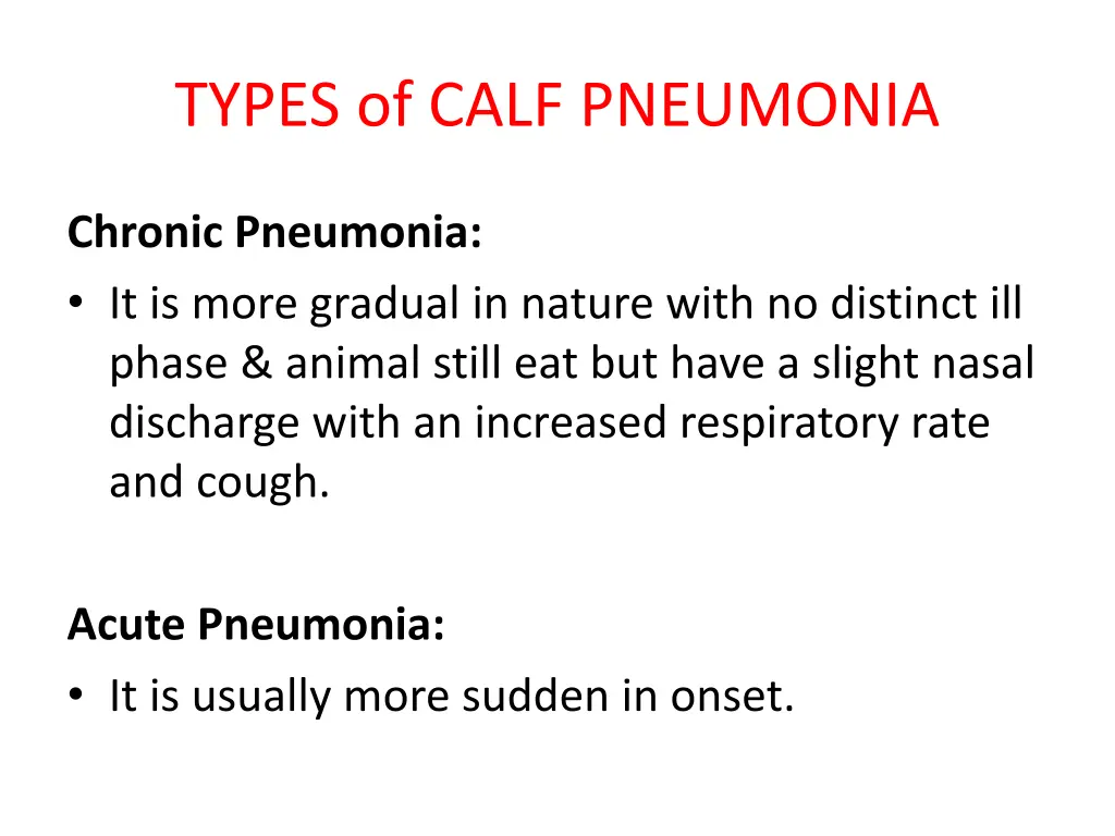 types of calf pneumonia