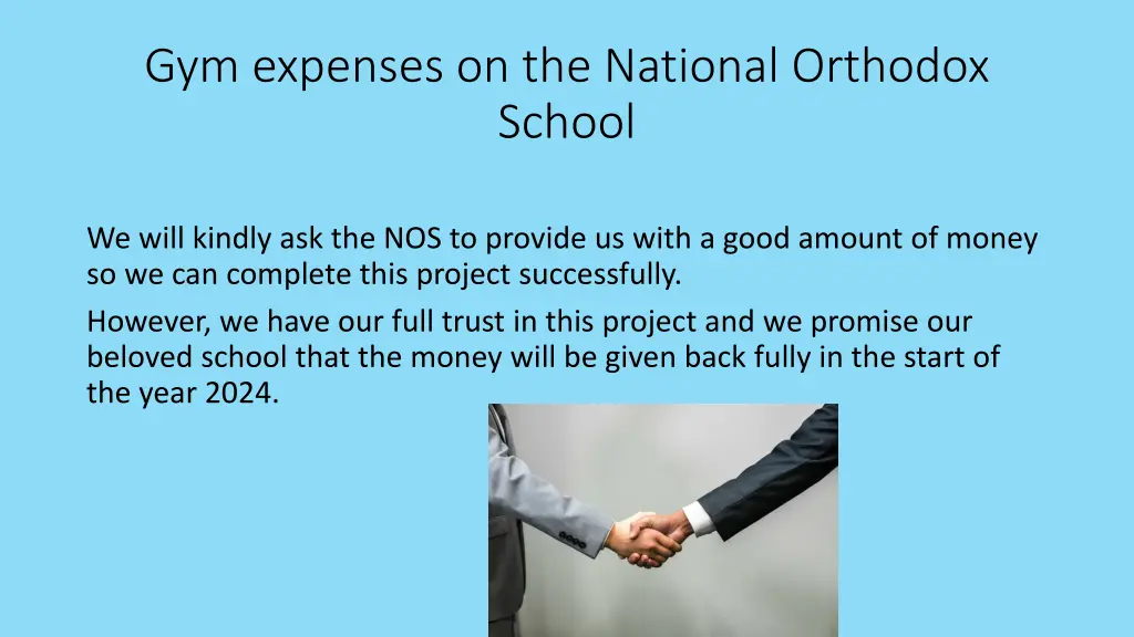 gym expenses on the national orthodox school