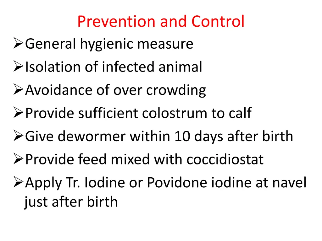 prevention and control general hygienic measure