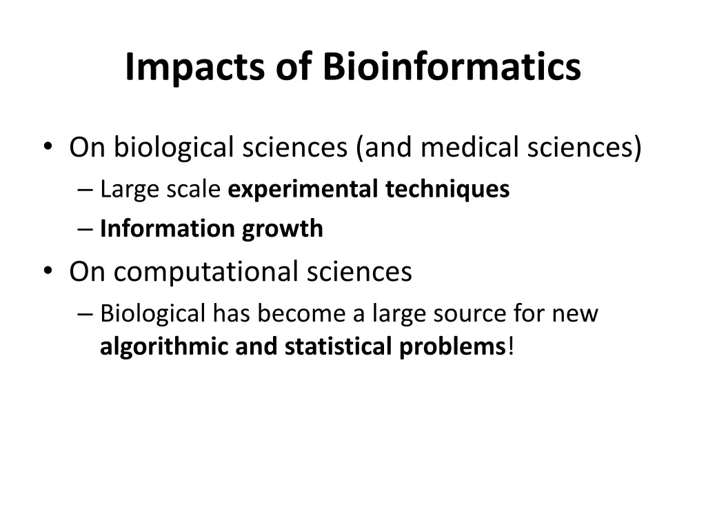 impacts of bioinformatics