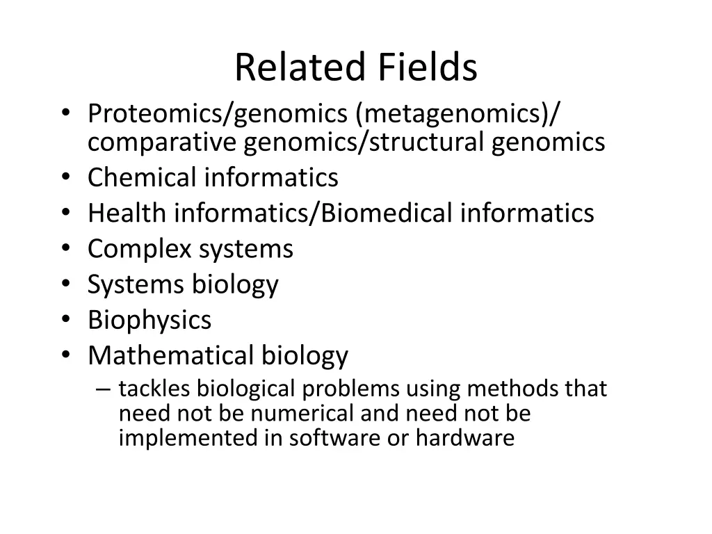 related fields