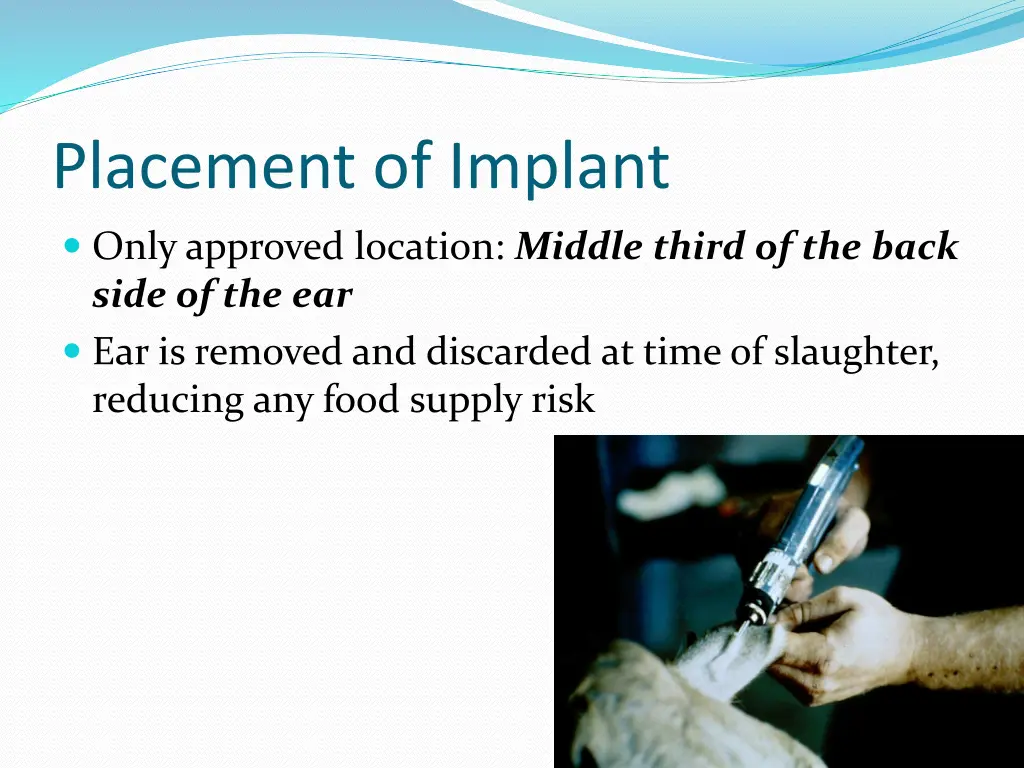 placement of implant