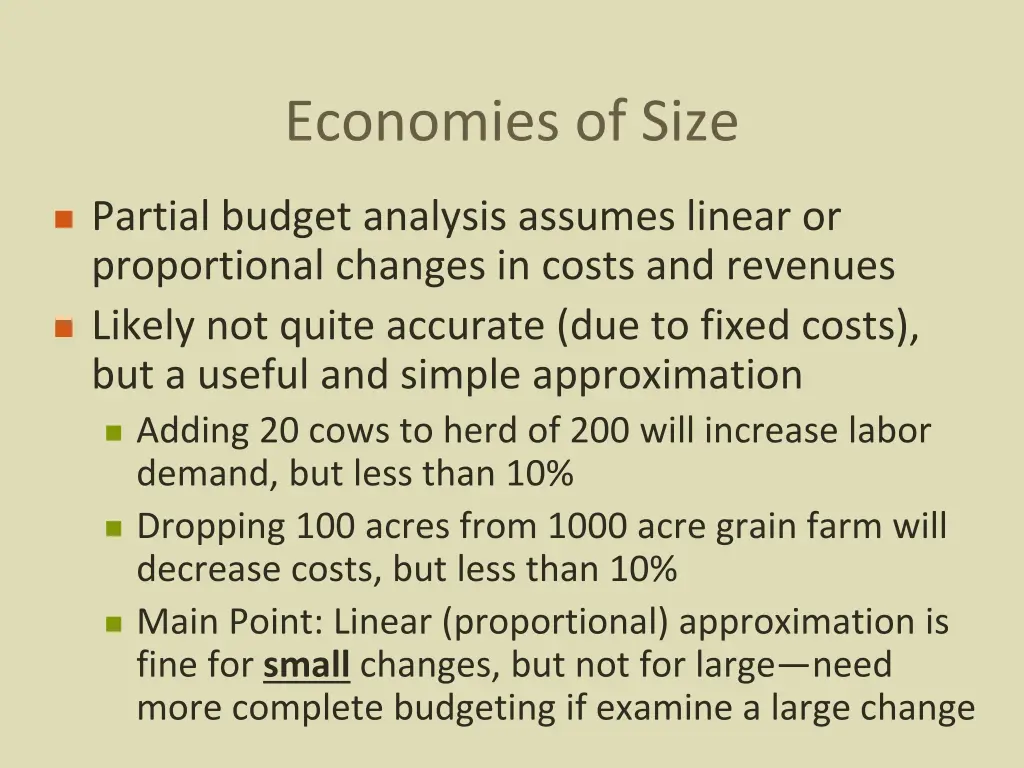 economies of size