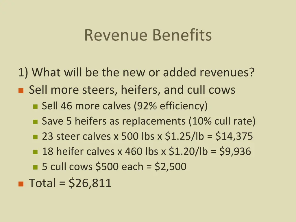 revenue benefits