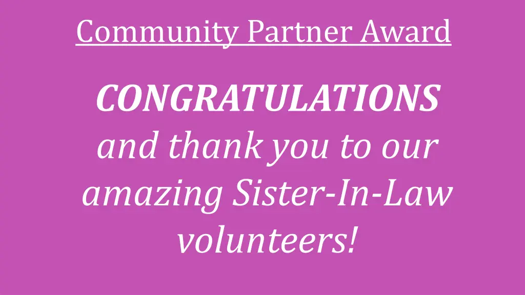 community partner award