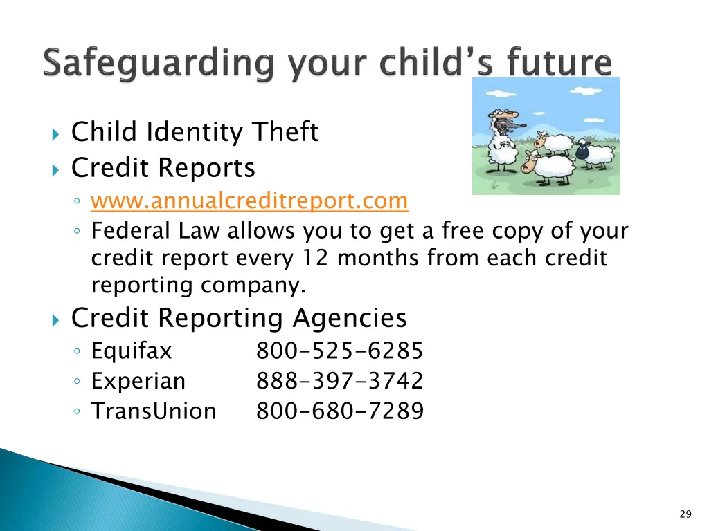 child identity theft credit reports