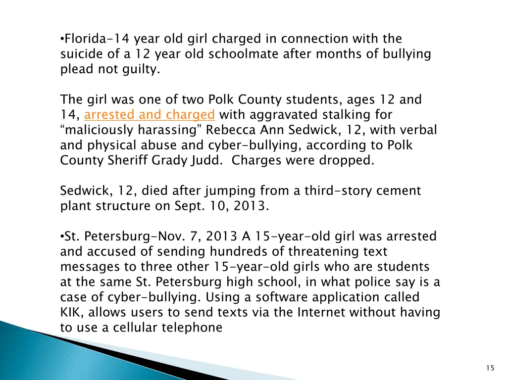 florida 14 year old girl charged in connection