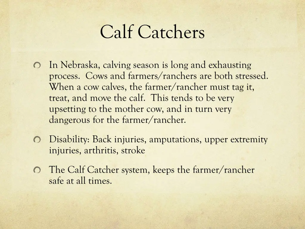 calf catchers