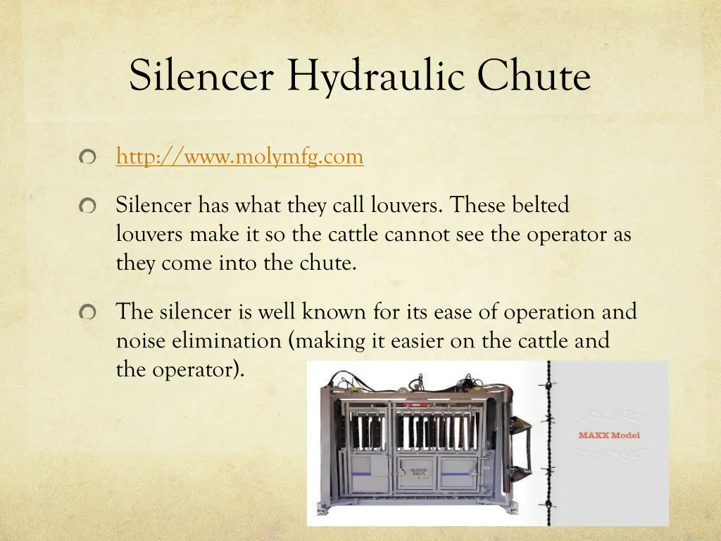 silencer hydraulic chute