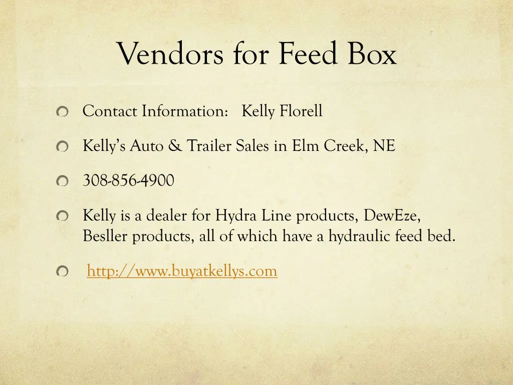 vendors for feed box