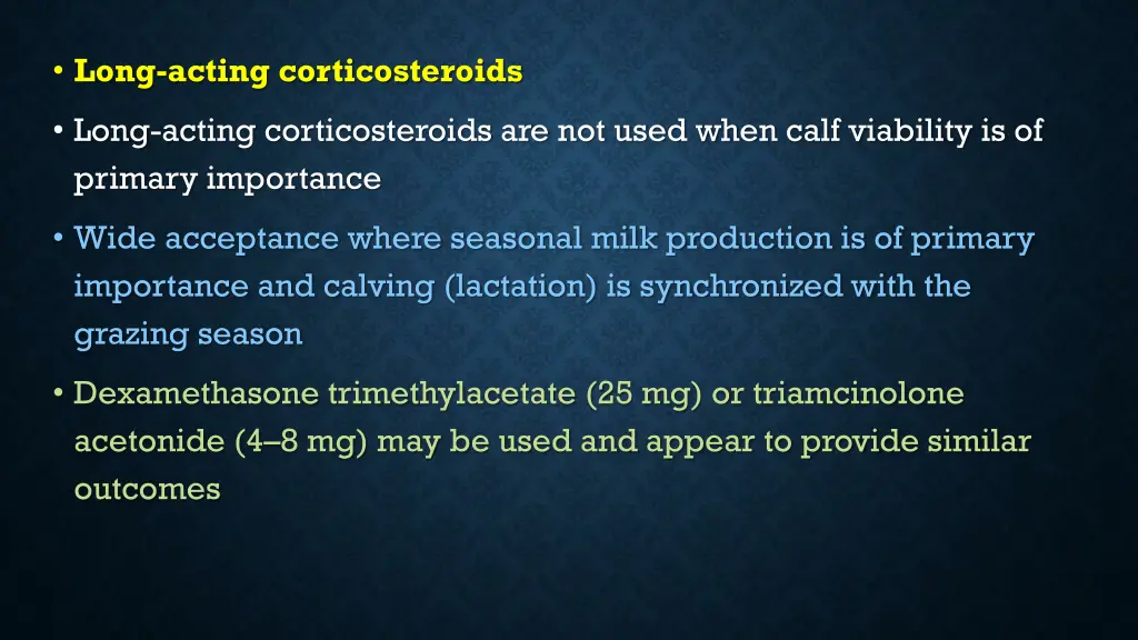 long acting corticosteroids