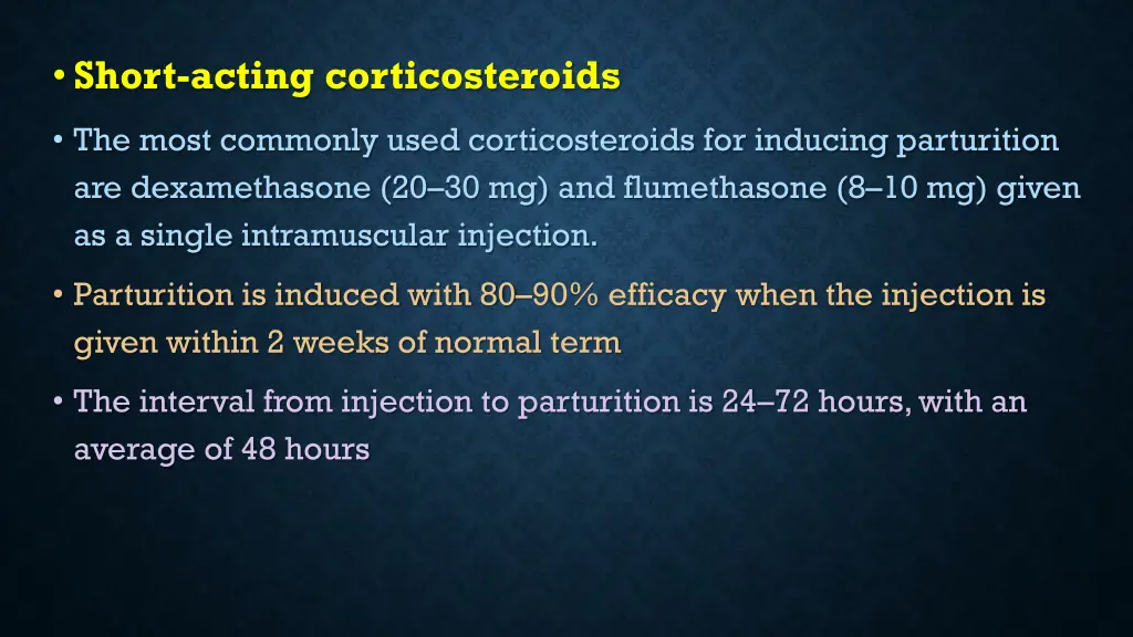 short acting corticosteroids