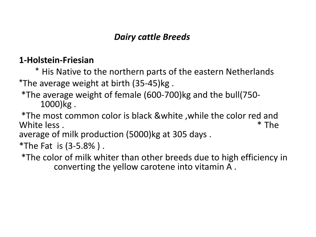 dairy cattle breeds