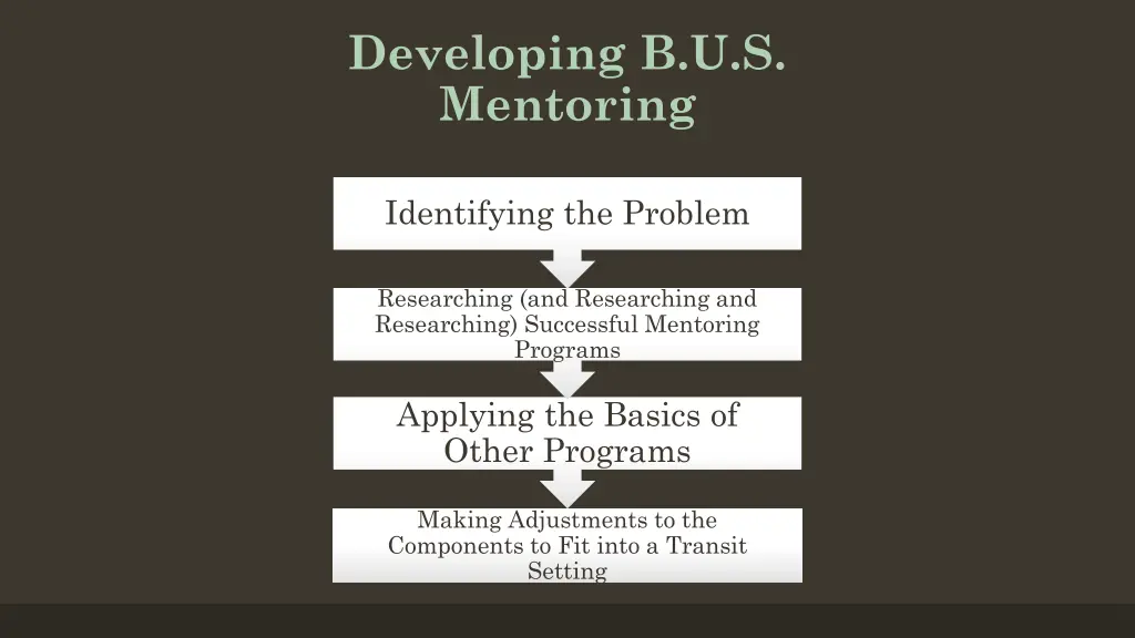 developing b u s mentoring