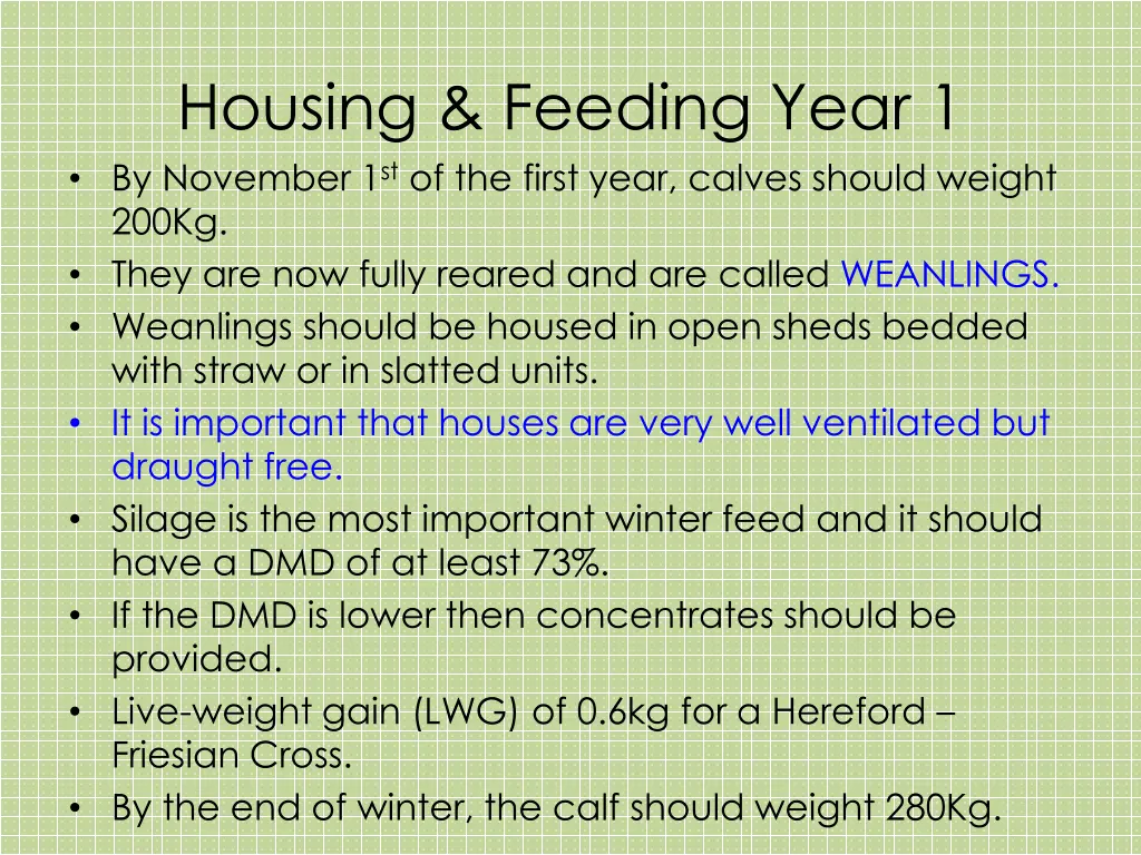 housing feeding year 1 by november