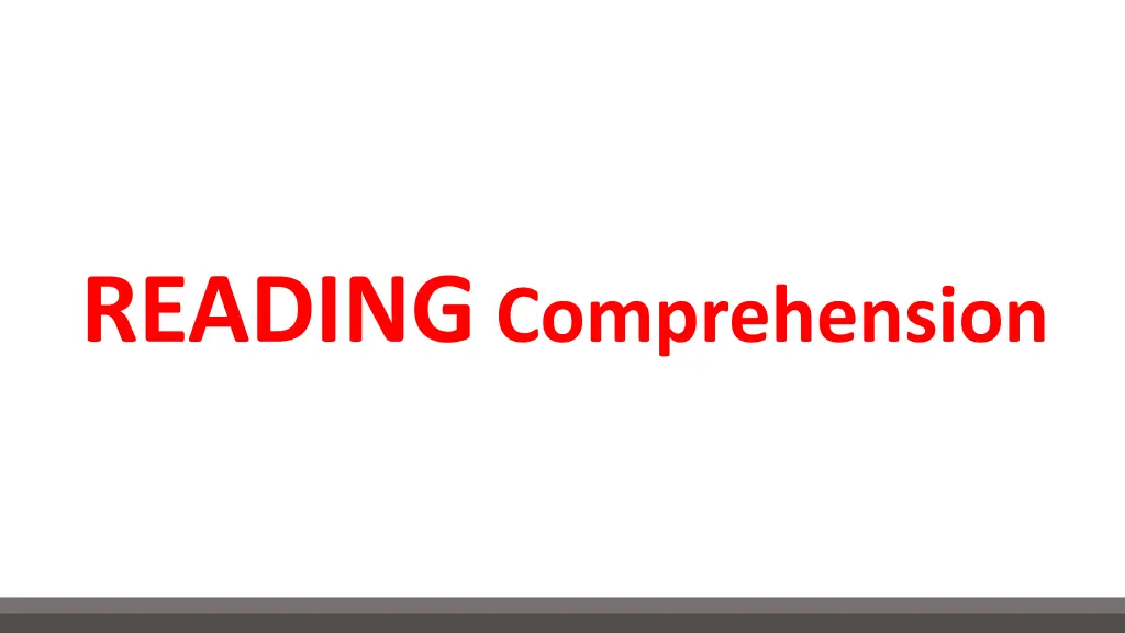 reading comprehension