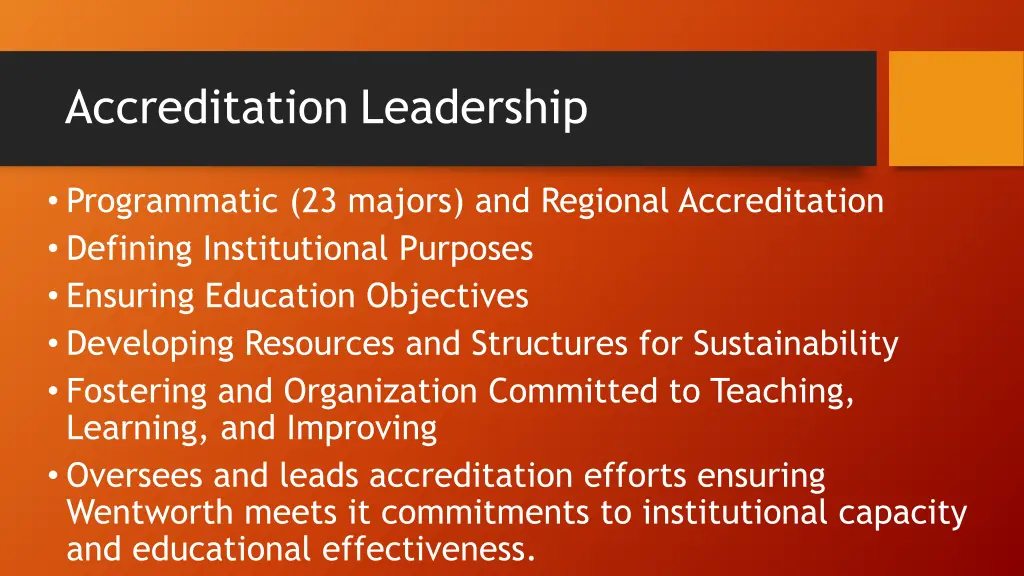 accreditation leadership