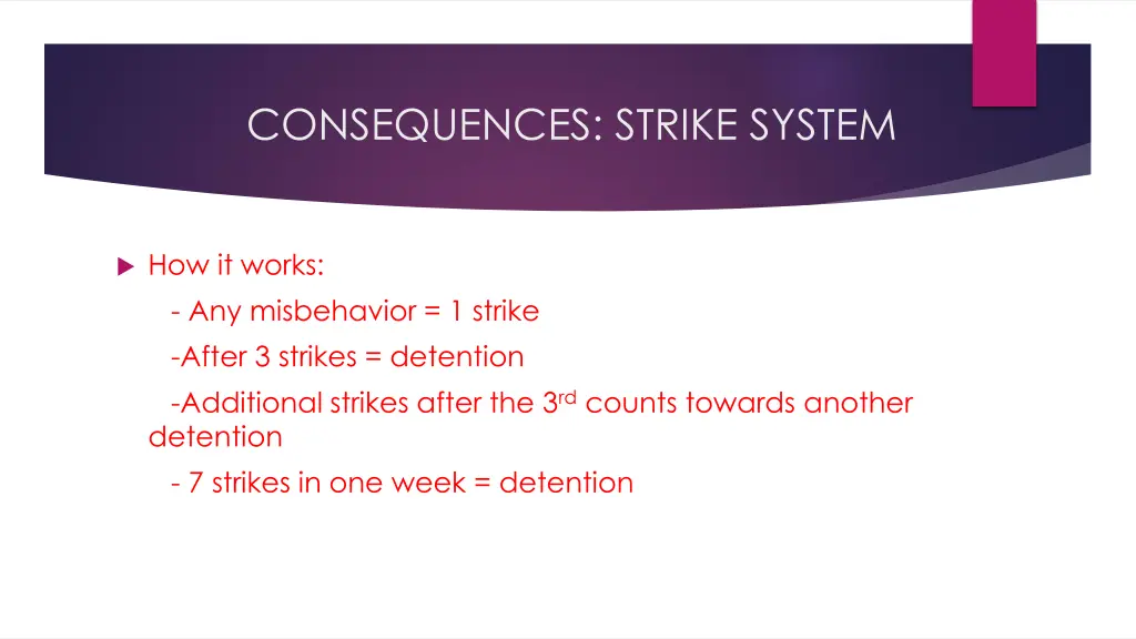 consequences strike system